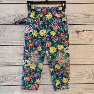 Vintage Girls Floral Colorful Jeans